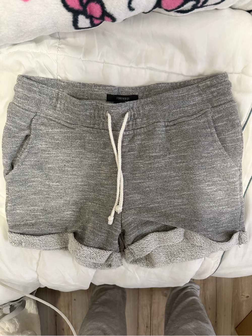 Forever 21 Gray Heather Drawstring Lounge Shorts